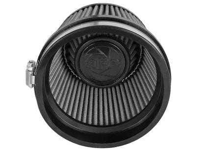 aFe MagnumFLOW Dry S Air Filter 5in. F x 5-3/4in. B x 4-1/2in. T (INV) x 3-1/2in. H - Precision R