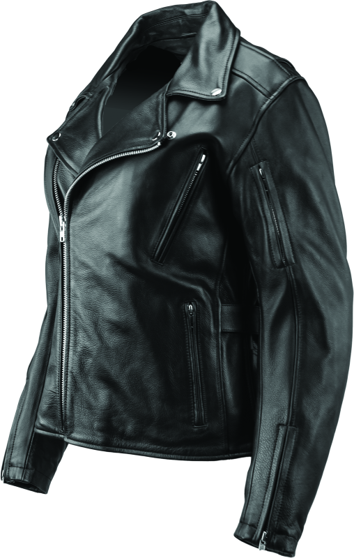 River Road Ironclad Classic Leather Jacket Black Womens - Small