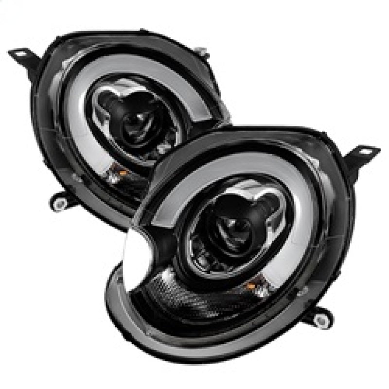 Spyder Mini Cooper 2007-2012 Projector Headlights Halogen Model Only - DRL Black PRO-YD-MC07-DRL-BK