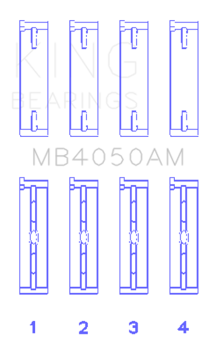 King Engine Bearings Mitsubishi 6G74 (Size +0.50mm) Main Bearing Set