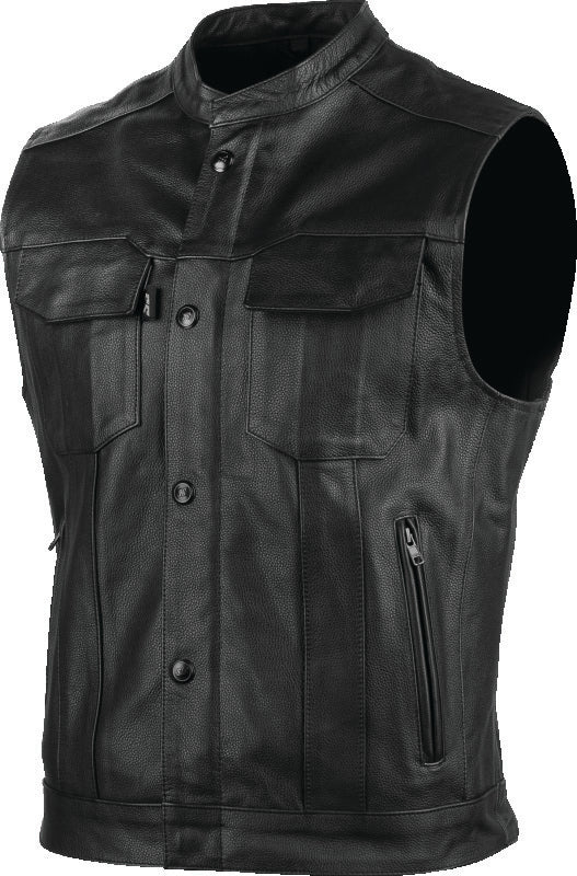 Speed and Strength Band Of Brothers Leather Vest Black - Large