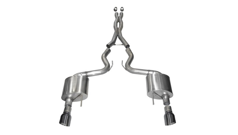 Corsa 2015-17 Ford Mustang GT Coupe 5.0L 3in Sport Cat-Back Exhaust Dual Rear Exit w/ Gun Metal Tips