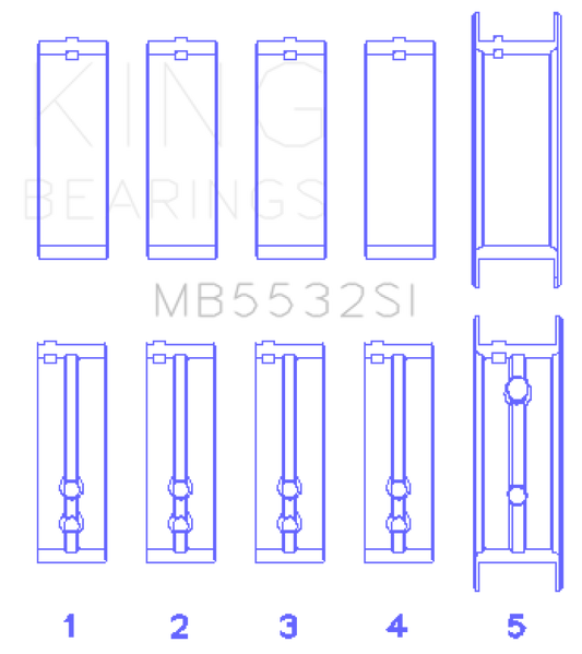 King Chevrolet 151/153 (Size STD) Main Bearing Set