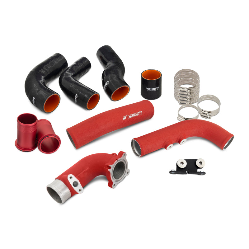 Mishimoto 2023+ Toyota GR Corolla Intercooler & Pipe Kit - Silver Cooler - Red Pipes