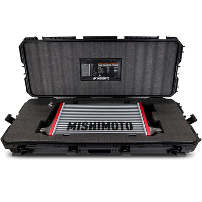 Mishimoto Universal Carbon Fiber Intercooler - Gloss Tanks - 450mm Black Core - C-Flow - DG V-Band