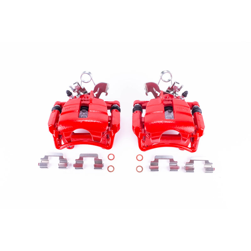 Power Stop 04-09 Audi S4 Rear Red Calipers w/Brackets - Pair