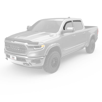 EGR 2019 Dodge Ram 1500 Crew Cab SlimLine In-Channel WindowVisors Set of 4 - Matte Black