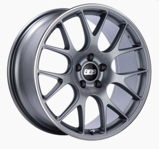 BBS CH-R 19x8 5x114.3 ET38 Satin Titanium Polished Rim Protector Wheel -82mm PFS/Clip Required - Precision R