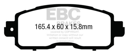 EBC 13+ Nissan Altima 2.5 (L33) Sedan Yellowstuff Front Brake Pads