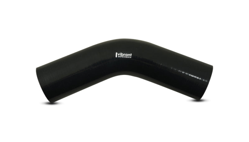 Vibrant 4 Ply Reinforced Silicone Elbow Connector - 3.25in I.D. - 45 deg. Elbow (BLACK)