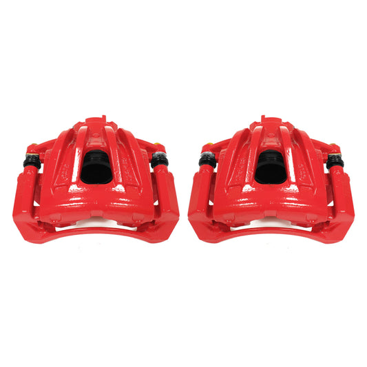 Power Stop 02-07 Jeep Liberty Front Red Calipers w/Brackets - Pair