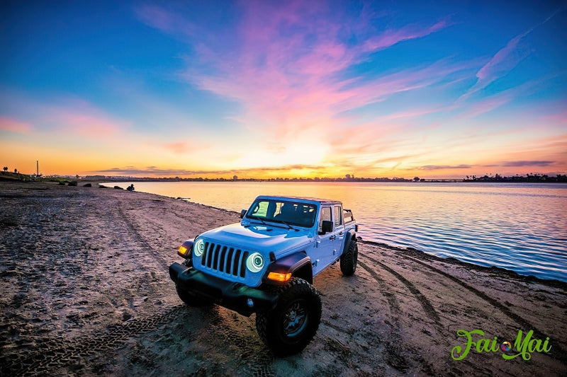 Oracle Oculus Bi-LED Projector Headlights for Jeep JL/Gladiator JT - Matte Blk - 5500K SEE WARRANTY