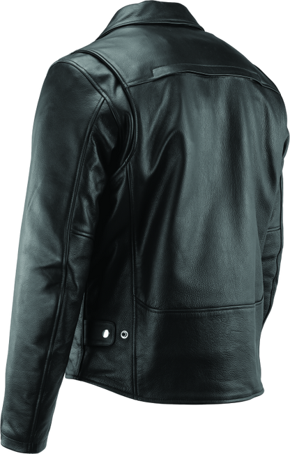 River Road Ironclad Classic Leather Jacket Black - Small