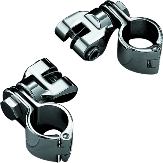 Kuryakyn Peg Mounts With 1-1/4in Magnum Quick Clamps Chrome (Pair)