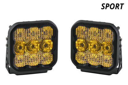 Diode Dynamics SS5 LED Pod Sport - Yellow Driving (Pair)