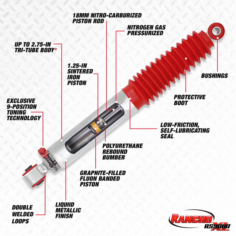 Rancho 99-16 Ford Pickup / F250 Series Super Duty Rear RS9000XL Shock