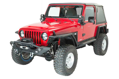 Fishbone Offroad 87-06 Jeep TJ/YJ Wrangler TJ/YJ Steel Front Bumper W/LEDs - Blk Textured Powercoat