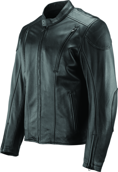 River Road Race Leather Jacket Black - Small