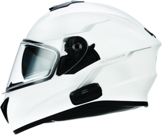 Sena Technologies Outforce Full Face Bluetooth Helmet Glossy White - Large