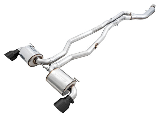 AWE 2020 Toyota Supra A90 Non-Resonated Touring Edition Exhaust - 5in Diamond Black Tips - Precision R