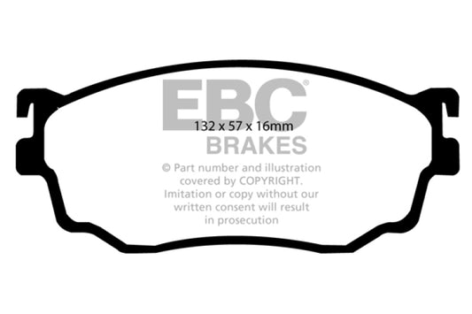 EBC 03-04 Mazda Protege 2.0 Turbo (Mazdaspeed) Greenstuff Front Brake Pads