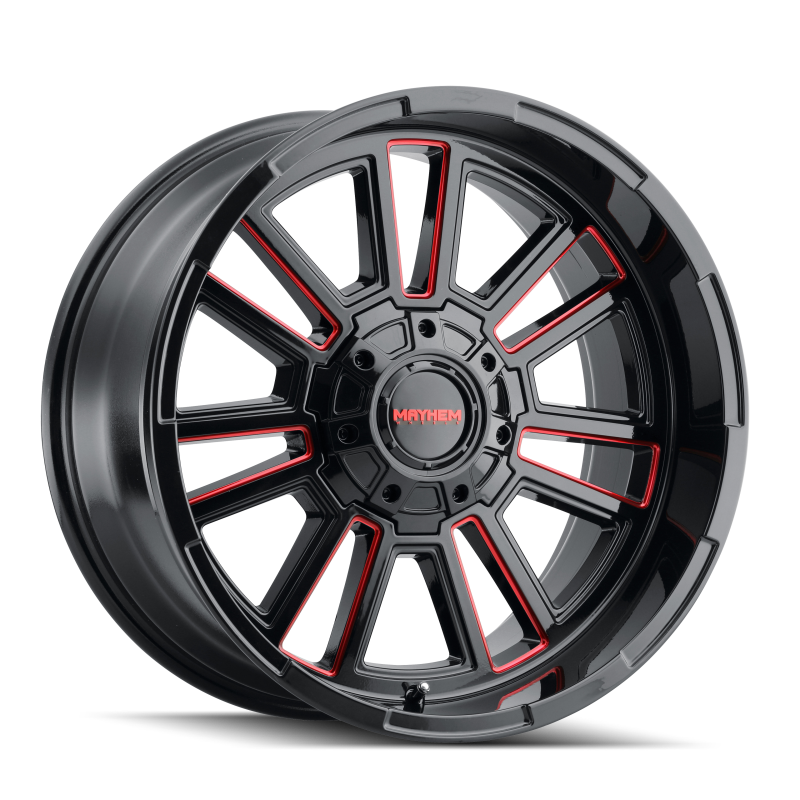 Mayhem 8115 Apollo 20x10 / 6x135 BP / -19mm Offset / 106mm Hub Black w/ Prism Red Wheel