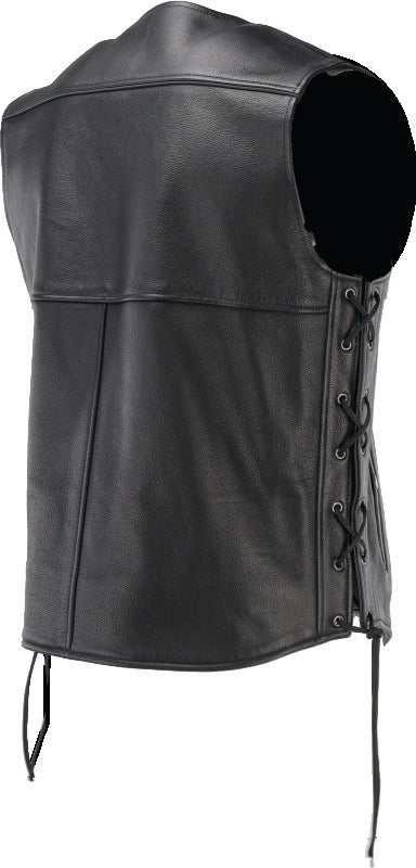 Kuryakyn Leather By River Road Old Skool Leather Vest Black - Large