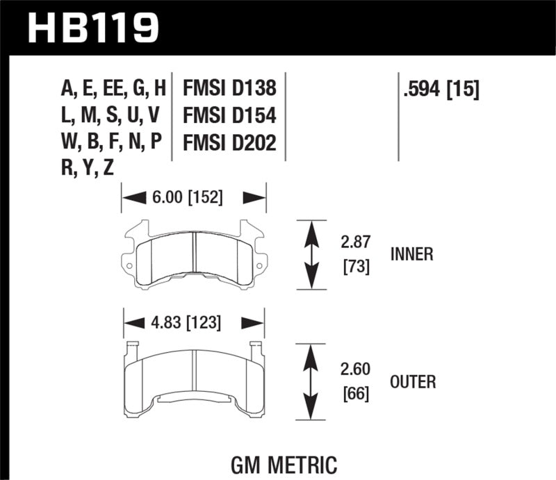 Hawk 78-87 Buick Regal DTC-50 Front Brake Pads