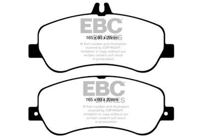 EBC 13-16 Mercedes-Benz GLK250 2.1 Twin TD Redstuff Front Brake Pads