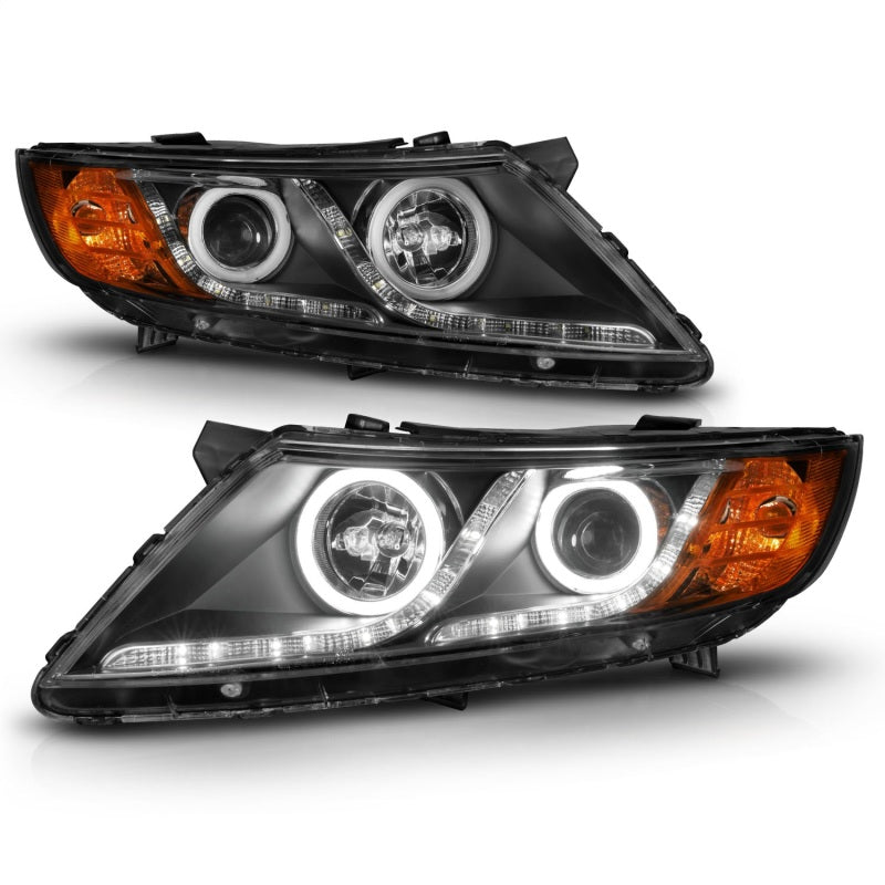 ANZO 2011-2013 Kia Optima Projector Headlights w/ Halo Black (CCFL)