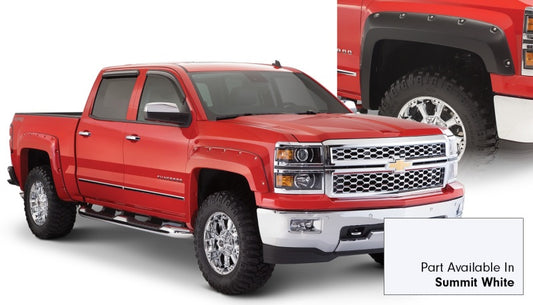 Bushwacker 16-18 Chevy Silverado 1500 Fleetside Pocket Style Flares 4pc - Summit White