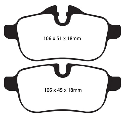 EBC 09+ BMW Z4 3.0 (E89) Redstuff Rear Brake Pads