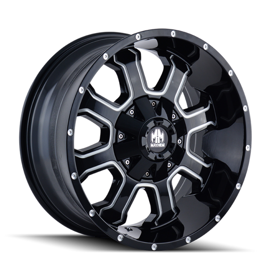 Mayhem 8103 Fierce 20x10 / 6x135 BP / -19mm Offset / 106mm Hub Black w/ Milled Spokes Wheel