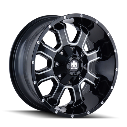 Mayhem 8103 Fierce 17x9 / 6x135 BP / -12mm Offset / 106mm Hub Black w/ Milled Spokes Wheel