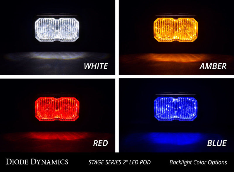 Diode Dynamics Stage Series 2 In LED Pod Sport - White Fog Flush ABL (Pair)