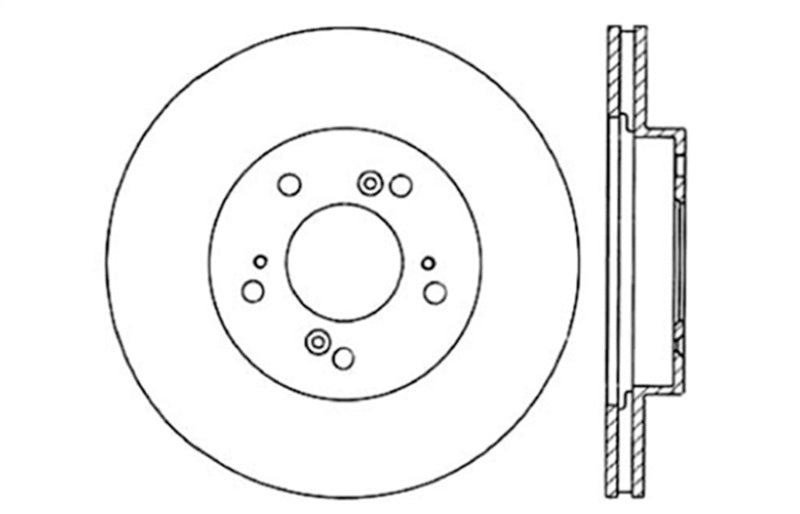 StopTech 97-01 Acura Integra Type R / 97-01 Honda CR-V Slotted & Drilled Right Front Rotor