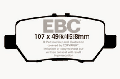 EBC 05-08 Acura RL 3.5 Yellowstuff Rear Brake Pads