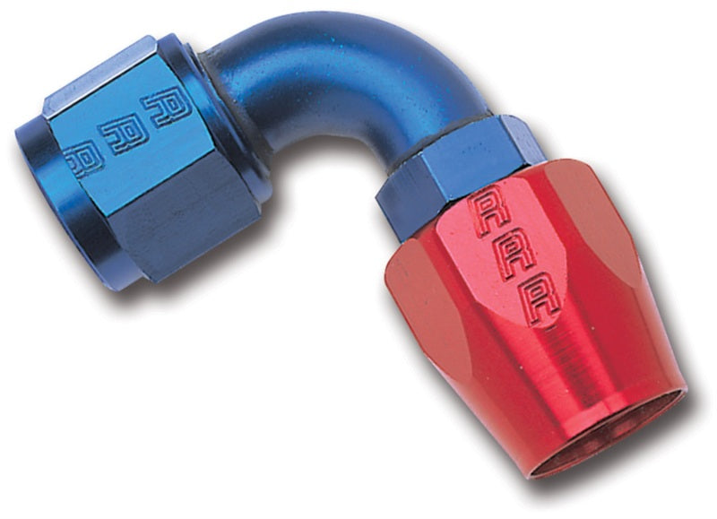 Russell Performance -10 AN Red/Blue 90 Degree Full Flow Hose End