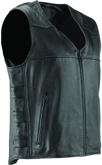 River Road Plains Leather Vest Black - Small