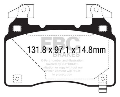 EBC 14+ Chevrolet Corvette Stingray (C7) 6.2 (Z51 Performance Package) Bluestuff Front Brake Pads