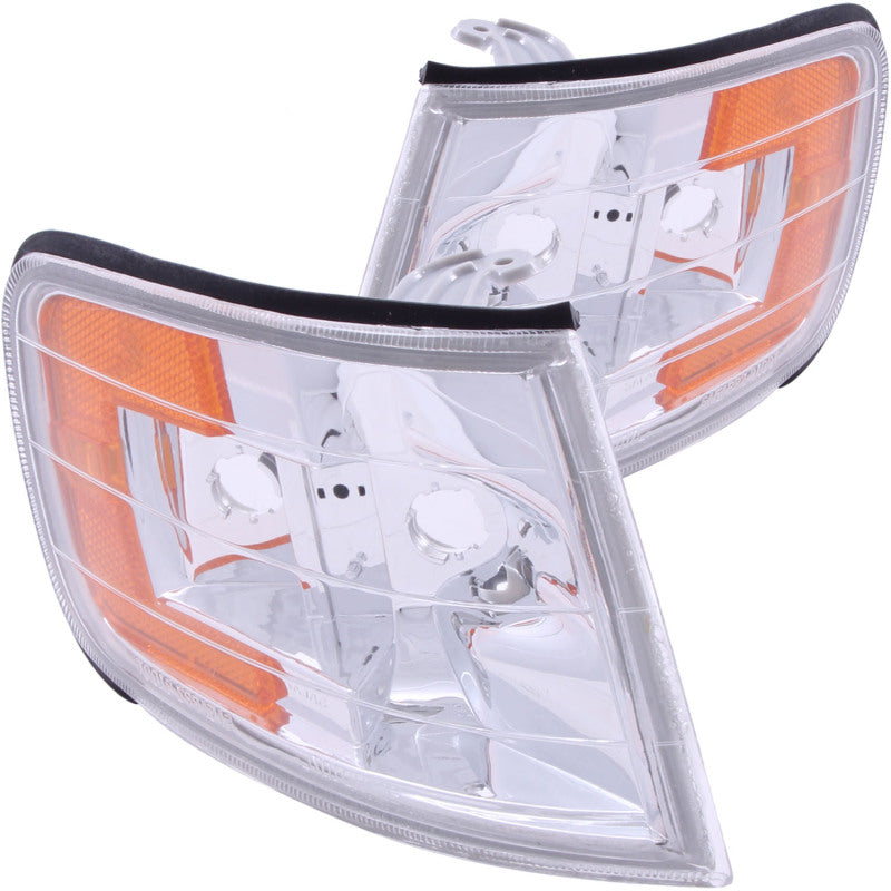 ANZO Corner Lights 1994-1997 Honda Accord Euro Corner Lights Chrome w/ Amber Reflector