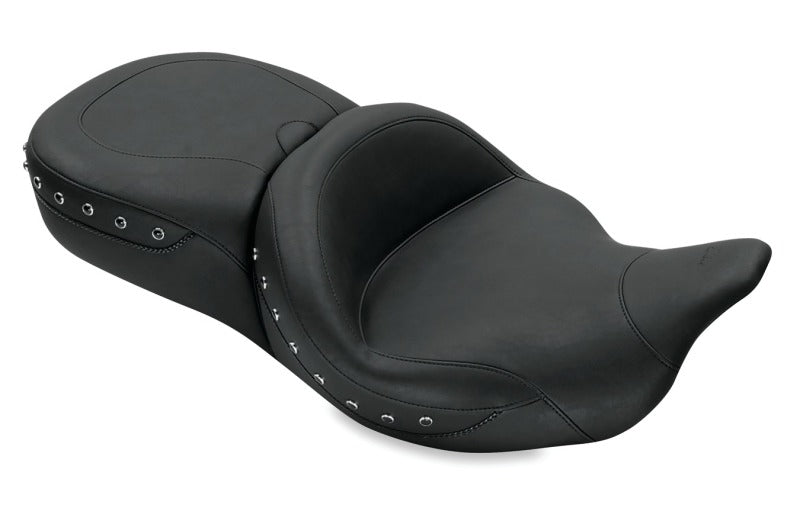 Mustang 08-21 Harley Electra Glide,Rd Glide,Rd King,Str Glide Super Tour 1PC Seat Blk Pearls - Black