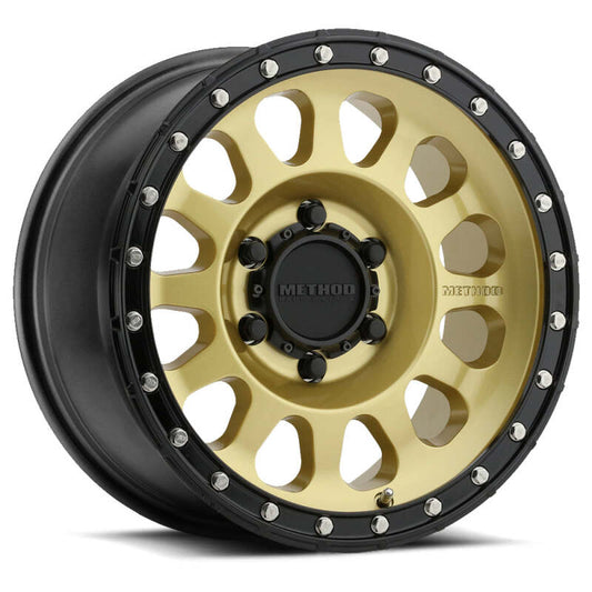 Method MR315 20x10 / 8x6.5 BP / -18mm Offset / 130.81mm CB Gold - Black Lip Wheel