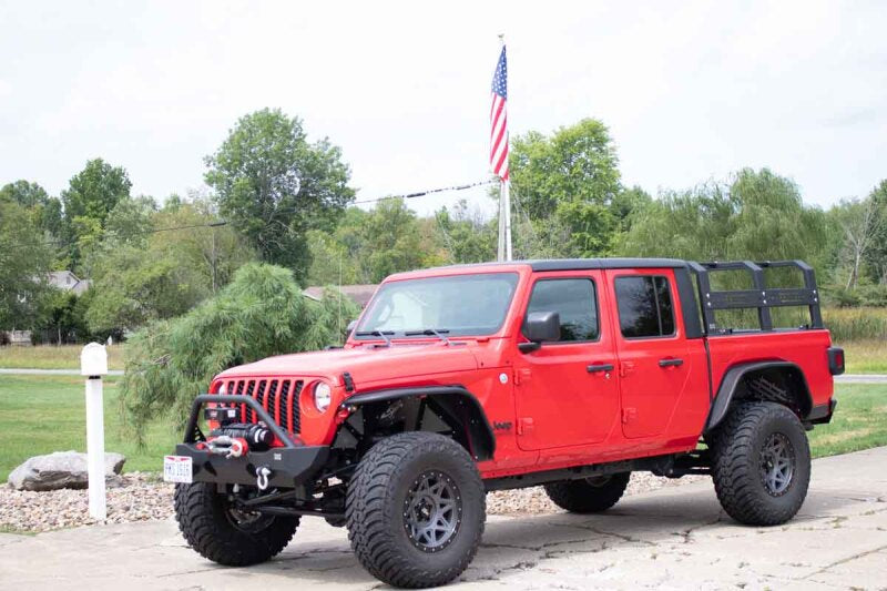 Fishbone Offroad 20+ Jeep Gladiator Bed Rack Full Tackle Rack - Black Powdercoat