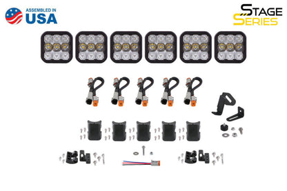 Diode Dynamics SS5 Pro Universal CrossLink 6-Pod Lightbar - White Combo