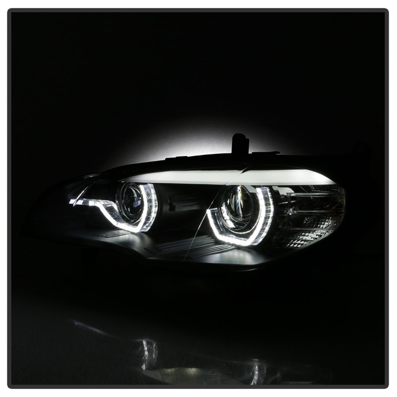 Spyder 07-10 BMW X5 E70 (HID Models Only) Projector Headlights - Black PRO-YD-BMWE7007-AFSHID-BK