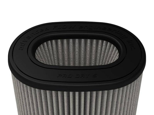 aFe MagnumFLOW Pro DRY S Air Filter (6-3/4 x 4-3/4)in F x (8-1/2 x 6-1/2)in B x (7-1/4 x 5)in T - Precision R