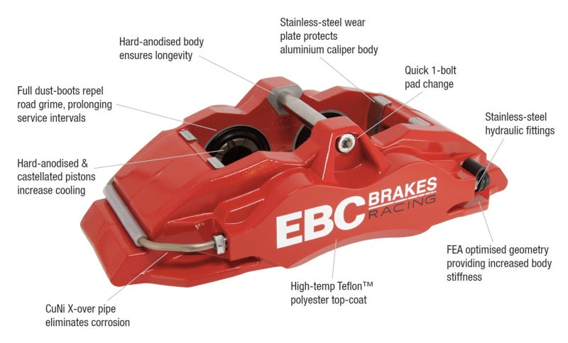 EBC Racing 92-00 BMW M3 (E36) Front Right Apollo-4 Yellow Caliper (for 330mm Rotor)