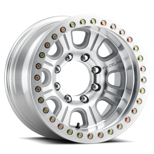 Raceline RT233 Monster 17x9.5in / 8x165.1 BP / -32mm Offset / 130.81mm Bore- Machined Beadlock Wheel