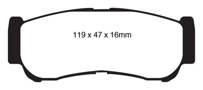 EBC 07-09 Hyundai Santa Fe 2.7 Greenstuff Rear Brake Pads